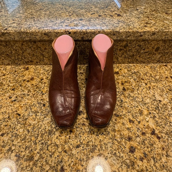 Cydwoq “Skate” Brown Leather Handmade Heels Shoes Sz 38 US 8 Low Heel Casual - Picture 2 of 14